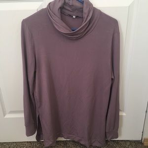 Light purple, light weight cowl neck top